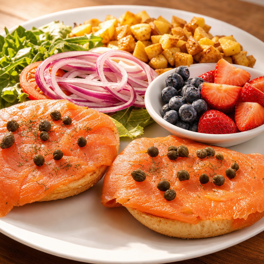 Smoked Salmon Bagel.