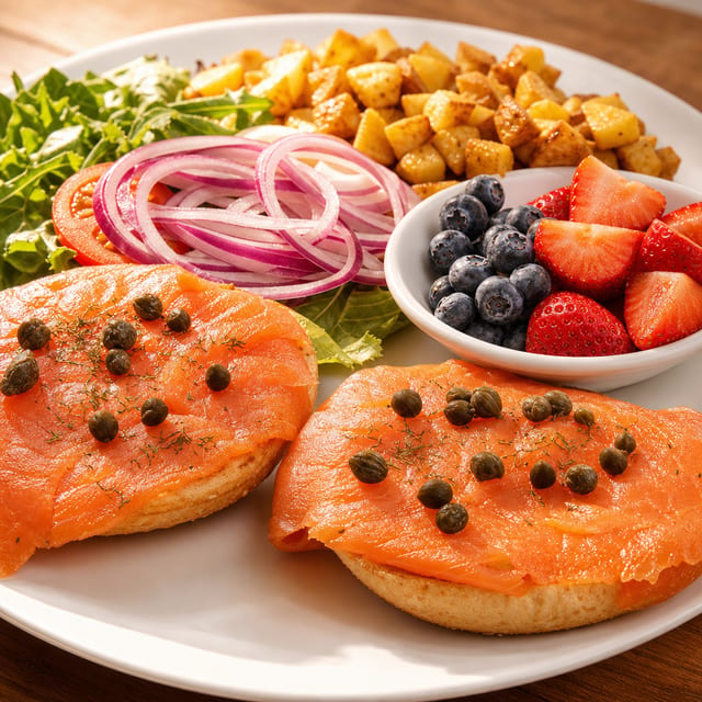 Smoked Salmon Bagel.